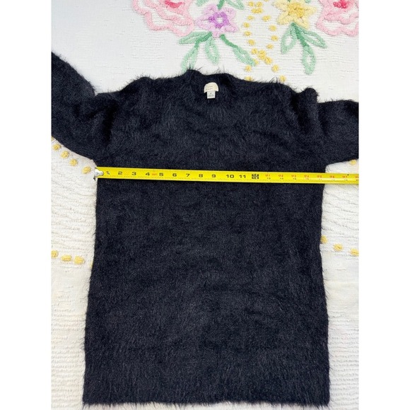 A New Day Women's Black Fuzzy Knit Sweater Crew Neck Soft Pullover Size S - Picture 3 of 7